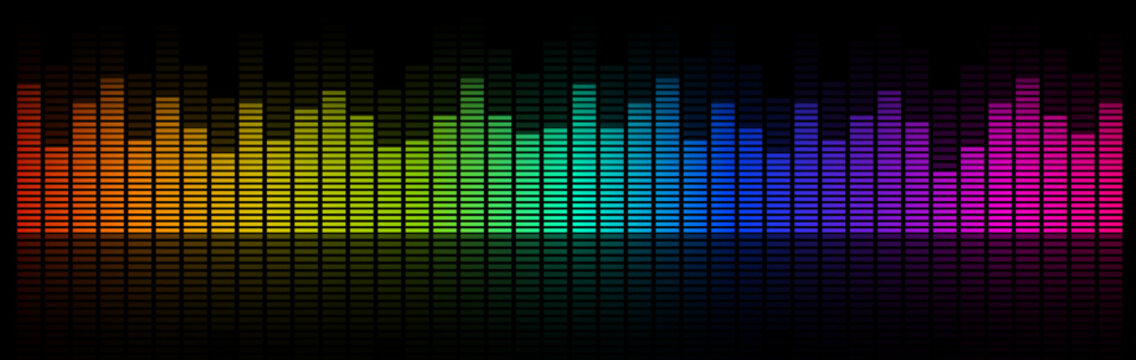 banner equalizer sound voice.  Used for decoration, advertising design, websites or publications, banners, posters and brochures.