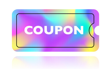 Coupon vector holography style isolated on white background vector 10 eps
