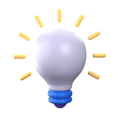 3D Light Bulb Icon, Creative Idea
