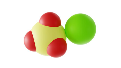 calcium sulfite molecule, preservative e226, molecular structure, isolated 3d model van der Waals