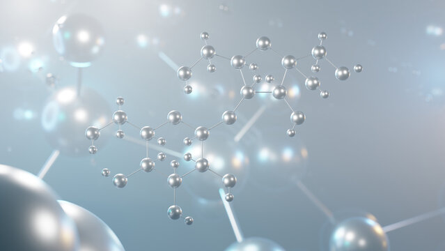 lactulose molecular structure, 3d model molecule, non-absorbable sugar, structural chemical formula view from a microscope