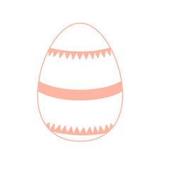 Easter egg line art illustration isolated on white. Vector illustration