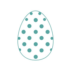 Easter egg line art illustration isolated on white. Vector illustration