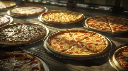 Image of a pizza tray with various toppings on a dining table.