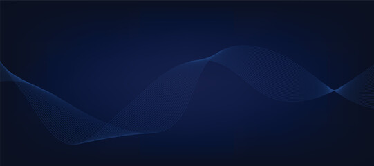 Abstract vector blue gradient background with waves - obrazy, fototapety, plakaty