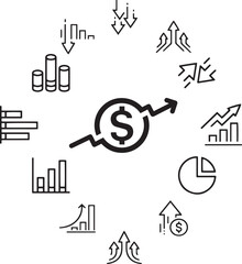 d’augmentation et de diminution des lignes