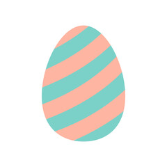 Cute easter egg flat illustration isolated on white. Vector illustration