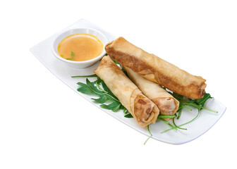 Floating Spring roll with Spicy Sauce
