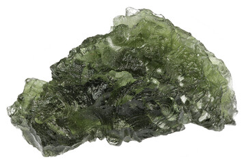 moldavite from Czech Republic isolated on white background
