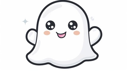 Cute ghost on white background