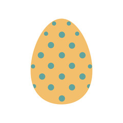 Cute easter egg flat illustration isolated on white. Vector illustration