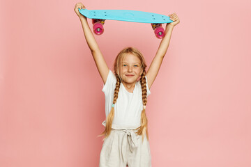 Playful Skateboard Adventures: A Collection of Adorable Kids Enjoying Active Childhood