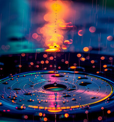 Obraz premium Abstract background for sounds and entertainment editing, sounds vibration make the water wave