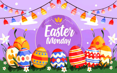 Creative happy Easter Monday background - Powered by Adobe