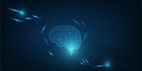 Technology Artificial intelligence (AI) brain animation digital data concept. Big Data Flow Analysis. Deep Learning Modern Technologies. Futuristic Cyber Technology Innovation. 