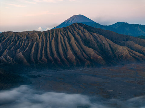 Mt Batok at sunrise, Bromo Tengger Semeru National Park, East Java, Indonesia