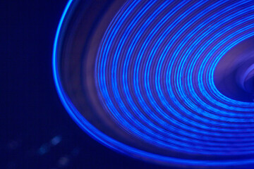Infrared Vibrant Blue Light Trails at Amusement Park - Abstract Motion