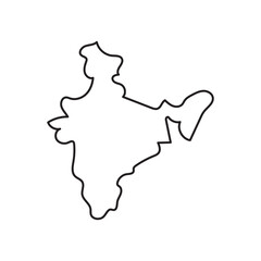 India map isolated on white background. India map with states. Indian background. Vector illustration	