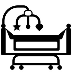 baby crib glyph style icons - obrazy, fototapety, plakaty
