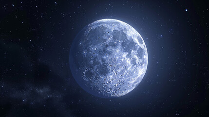 Fototapeta na wymiar Full moon isolated on black background