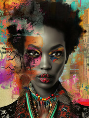 Portrait de femme noire artistique