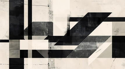 Layered Monochrome Shapes Abstract Background