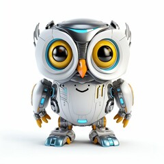 Futuristic Robotic Owl with Inquisitive Gaze. Generative ai