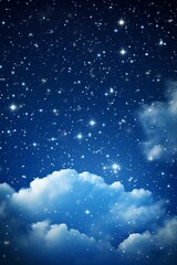 Fototapeta na wymiar Starry Night Sky with Clouds