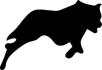 black dog Silhouette png Vector Illustration. PNG on transparent background	

