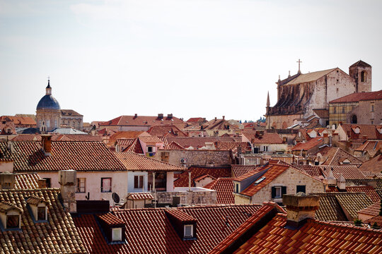 Fototapeta Rooftop cityscape, Dubrovnik, Dalmatia, Croatia