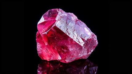 Gorgeous red ruby isolated on black background