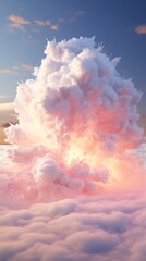 A large pink and white cloud