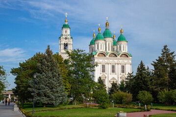 Fototapeta na wymiar The territory of the Astrakhan Kremlin, Russia