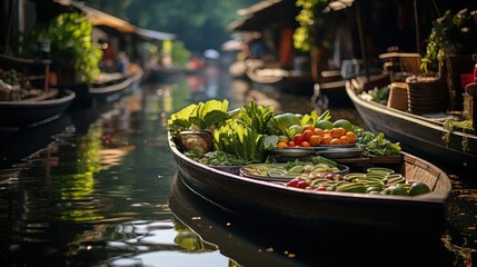 Floating market in Damnoen Saduak,Thailand