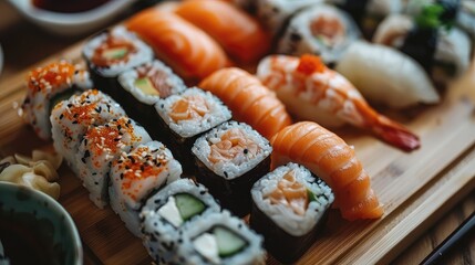 Taste of Japan: Exquisite Food Flatlay Displaying the Delicacy of Japanese Cuisine.