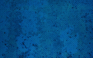 blue rusty checkered steel plates texture, old anti slip floor background. abstract rusty texture in grunge background for industrial design concept.