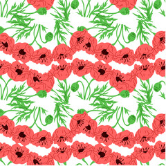 Seamless pattern flowers vector illustration. The seamless pattern flora and fauna created visually captivating composition, reflecting abundance nature The seamless background provided continuous