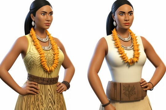 Polynesian woman in traditional dress