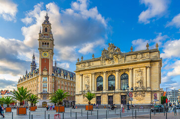 Lille Chamber of Commerce Nouvelle Bourse New Stock Exchange Neo-Flemish style building, Opera de...