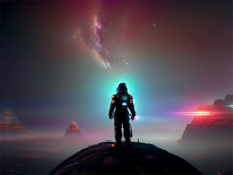 A robot war in a metaverse game world