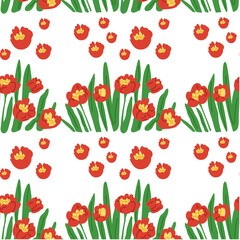 Seamless pattern flowers vector illustration. The seamless background provided serene and continuous backdrop, evoking sense tranquility The seamless design seamlessly integrated various elements