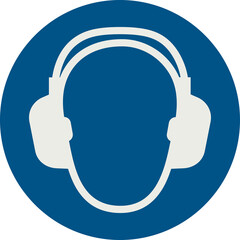 OBLIGATION SIGN PICTOGRAM, WEAR EAR PROTECTION ISO 7010 – M003, PNG