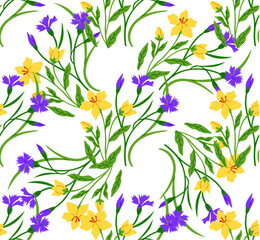 Seamless pattern flowers vector illustration. The infinite beauty seamless pattern flowers symbolized eternal essence nature The botany inspired art piece celebrated intricate details and patterns