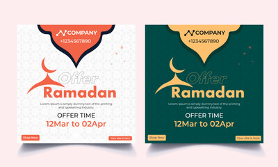Ramadan special offer social media promotion. Ramadan poster design