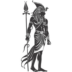 silhouette pharaoh the egypt mythical creature black color only