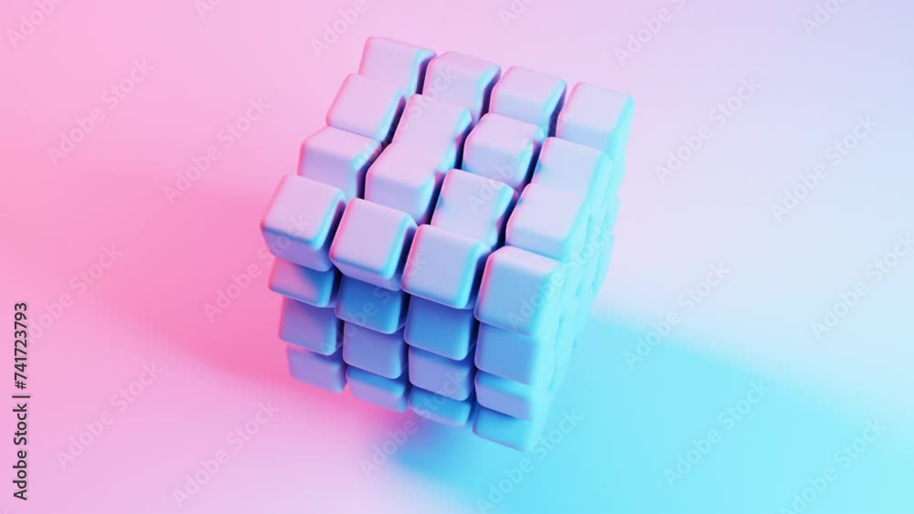 Aufkleber 3D background composed of soft cubes, creating a visually appealing and tactile environment.