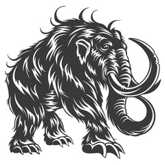 silhouette mammoth the ancient mythical prehistoric creatures black color only