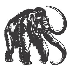 silhouette mammoth the ancient mythical prehistoric creatures black color only