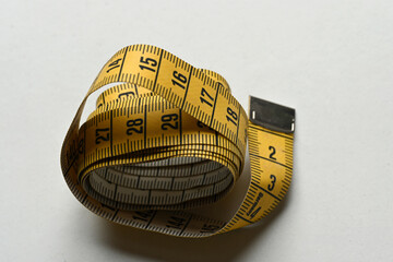 measuring tape rolled up close-up