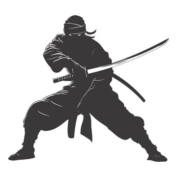 recommend clip art: silhouette ninja black color only full body